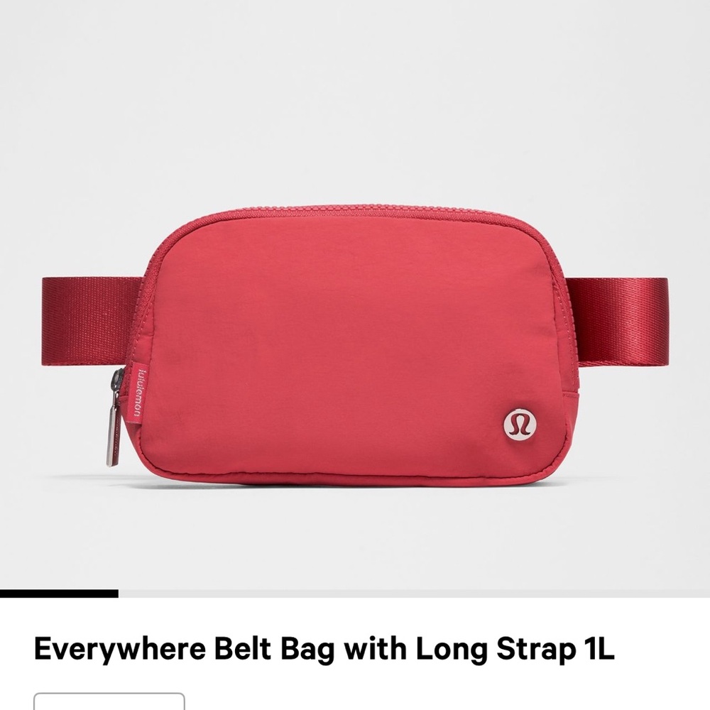 Lululemon Athletica Red Mini Bag with Adjustable Strap and Sleek Design